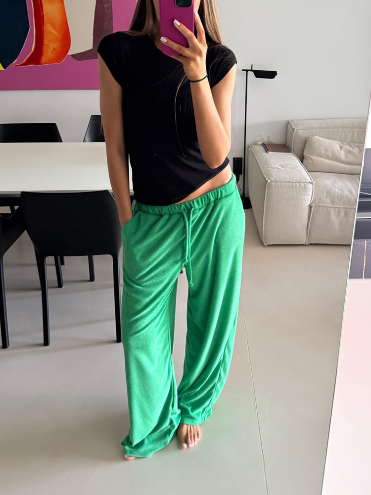 ARLO GREEN FROTTE PANTS