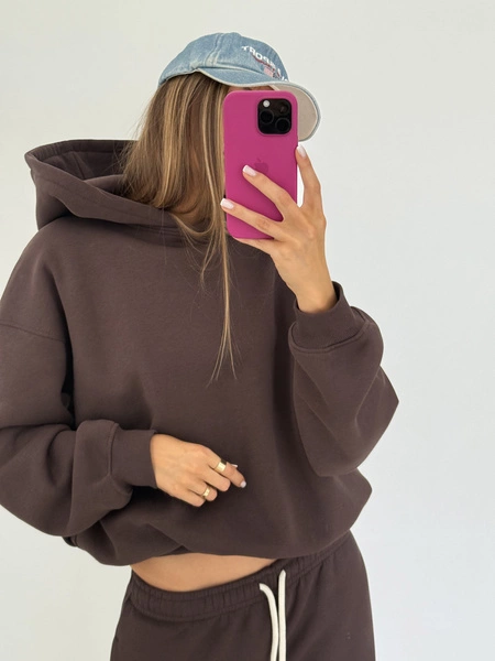 BROWN HOODIE SWEATSHIRT
