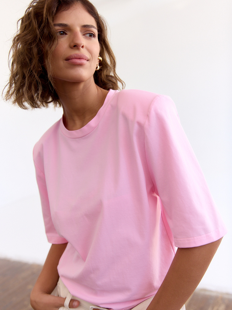 EMI PADDED CANDY PINK T-SHIRT