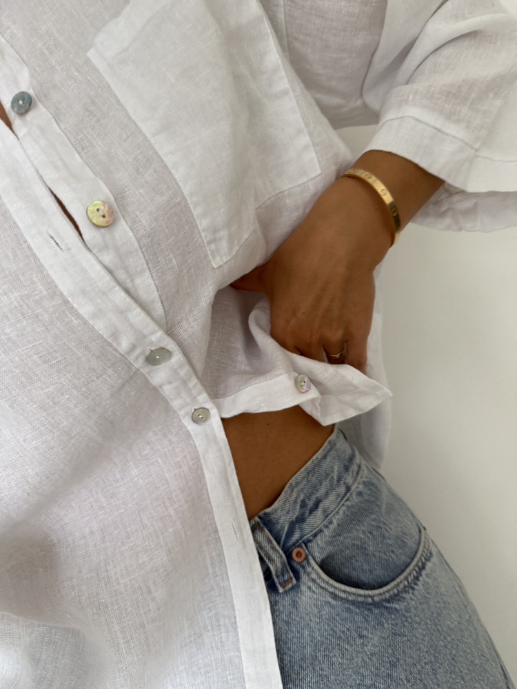 LINEN BOX WHITE SHIRT