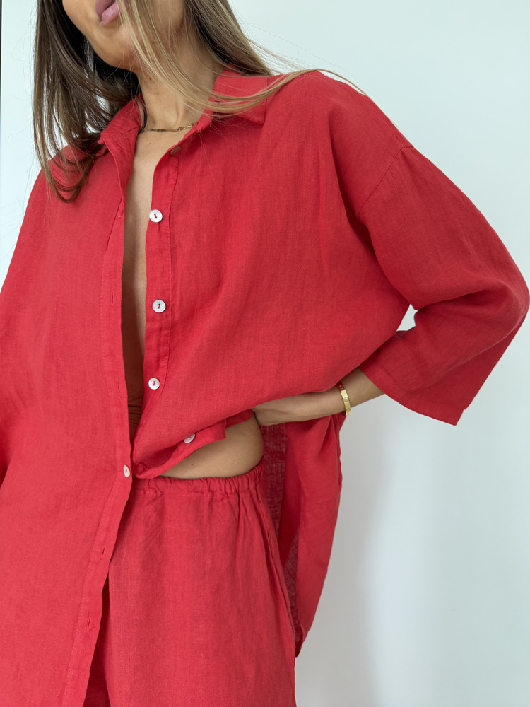 LINEN CHILI LARGE PANTS