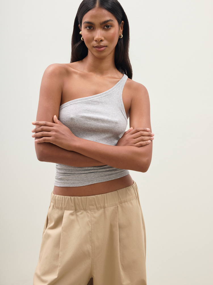 TOP ASYMETRIC RIB GREY