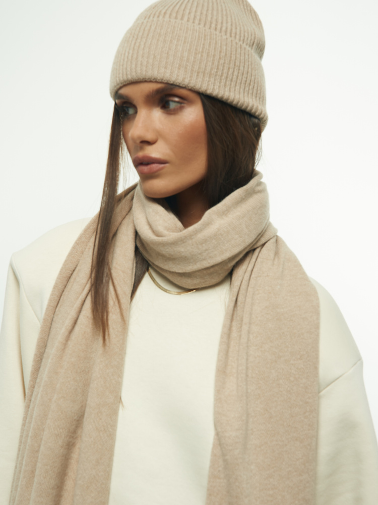 CASHMERE SAND BEANIE