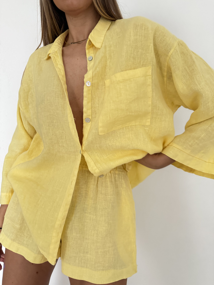 LINEN BOX LEMON SHIRT