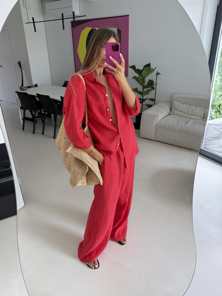 LINEN CHILI LARGE PANTS
