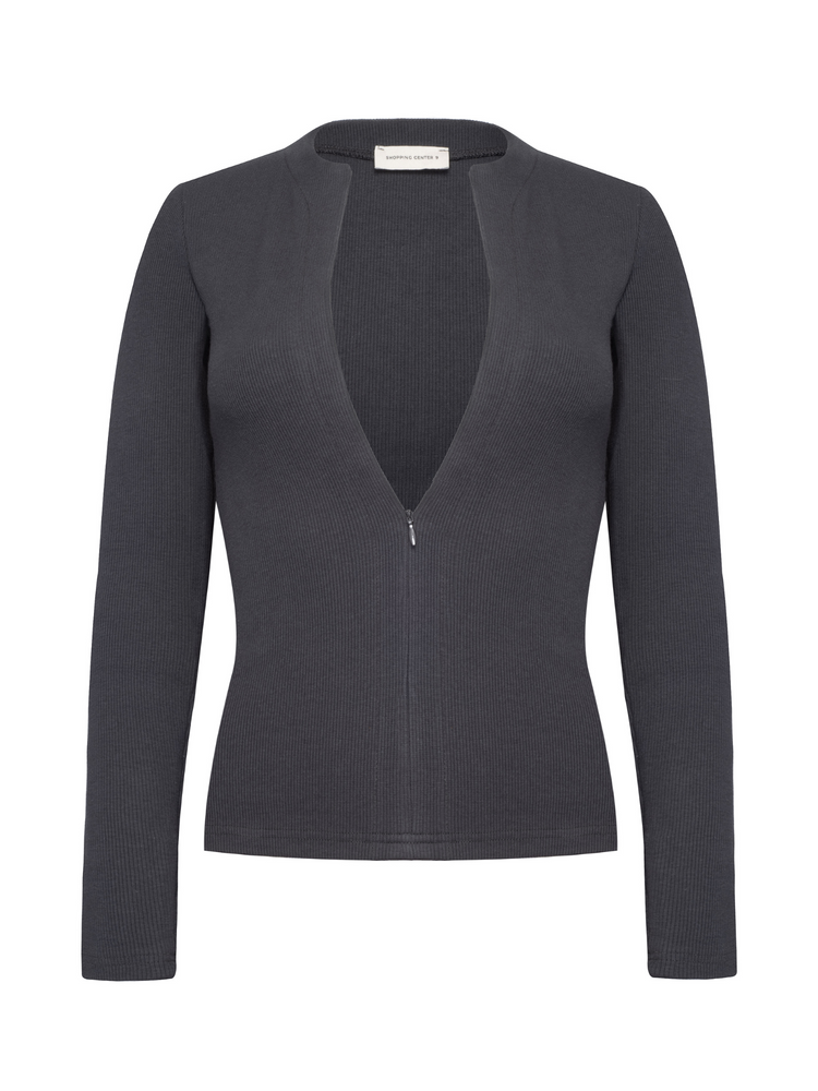 LONGSLEEVE ZIP STEEL 