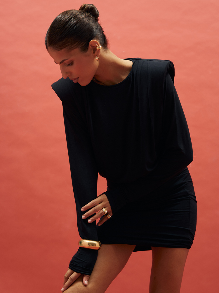 KAIA BLACK MINI DRESS