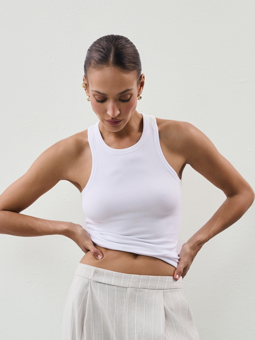 BOKSERKA RIB TOP WHITE