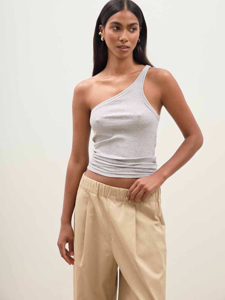 TOP ASYMETRIC RIB GREY