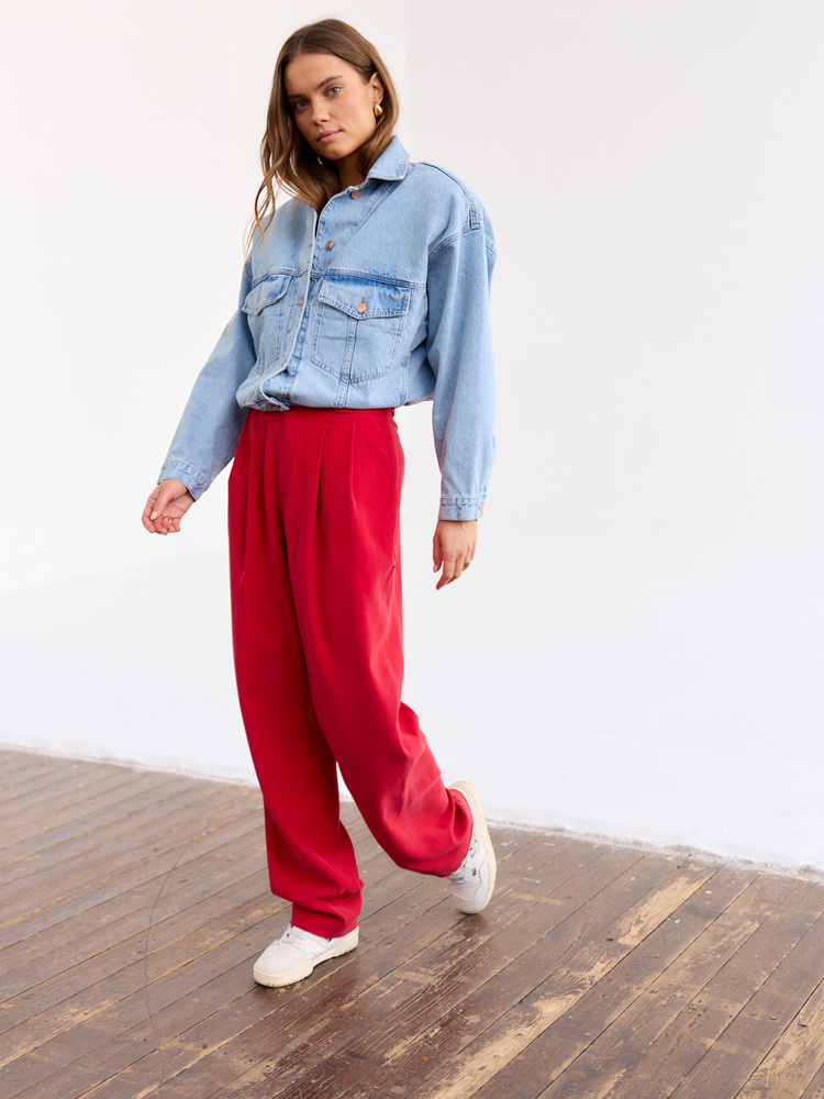 EDIE RED REGULAR PANTS