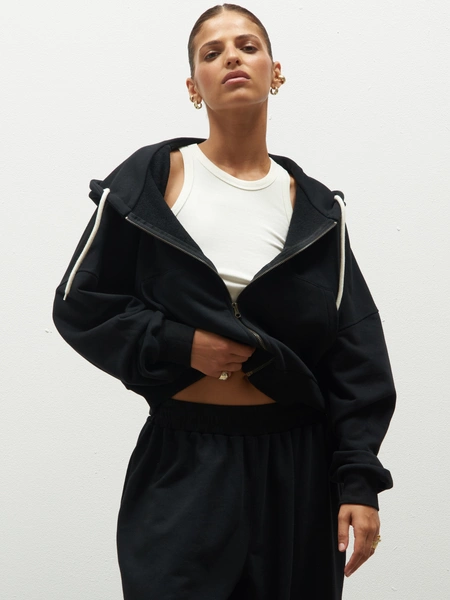 ZIP-UP HOODIE HUNTER BLACK