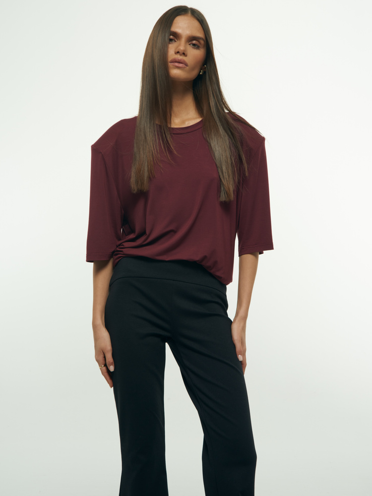 EMI PADDED BURGUNDY T-SHIRT