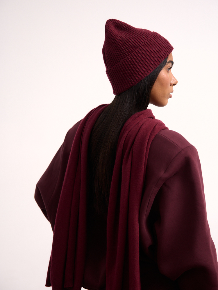 CZAPKA CASHMERE BURGUNDY