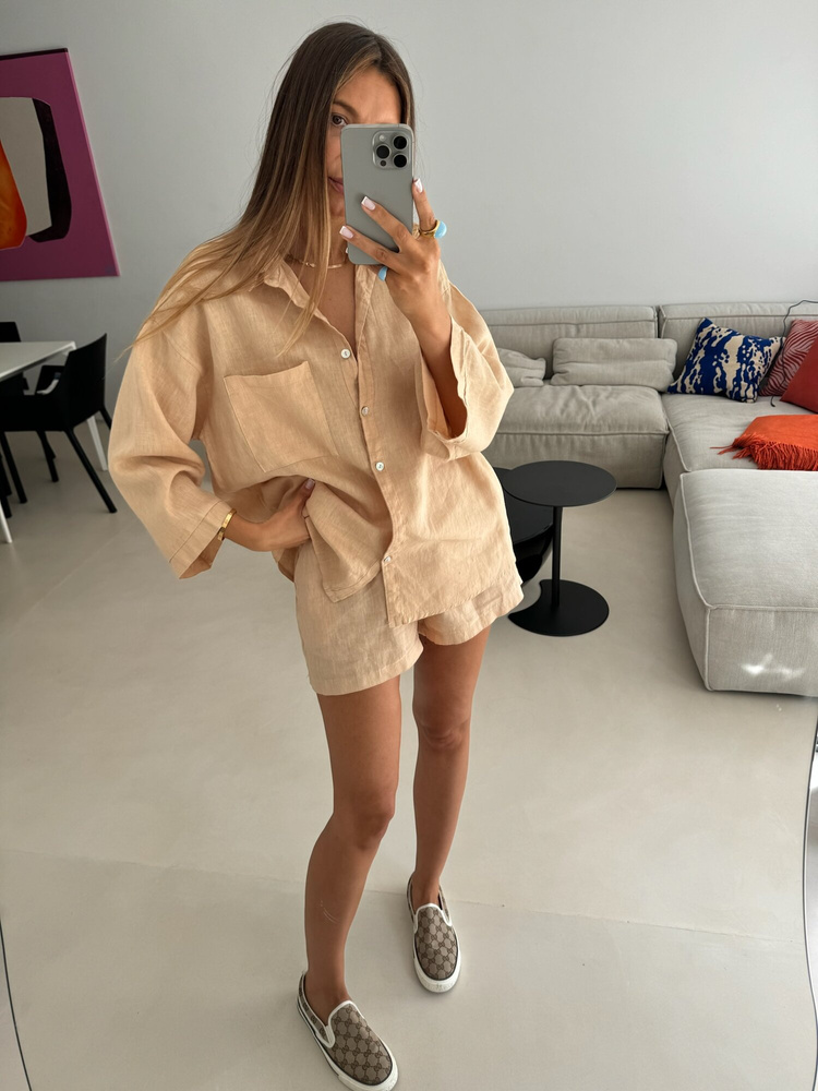 LNIANA KOSZULA BOX CARAMEL