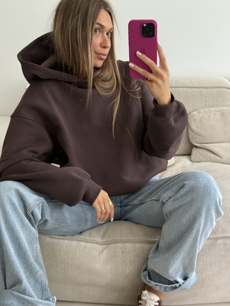BROWN HOODIE SWEATSHIRT