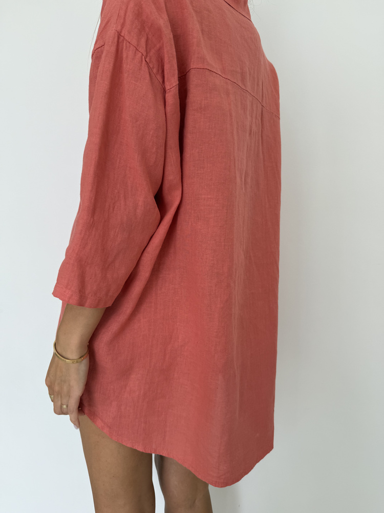 LNIANA KOSZULA OVERSIZE GRANATE