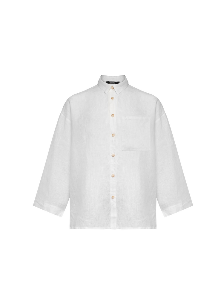 LINEN BOX WHITE SHIRT