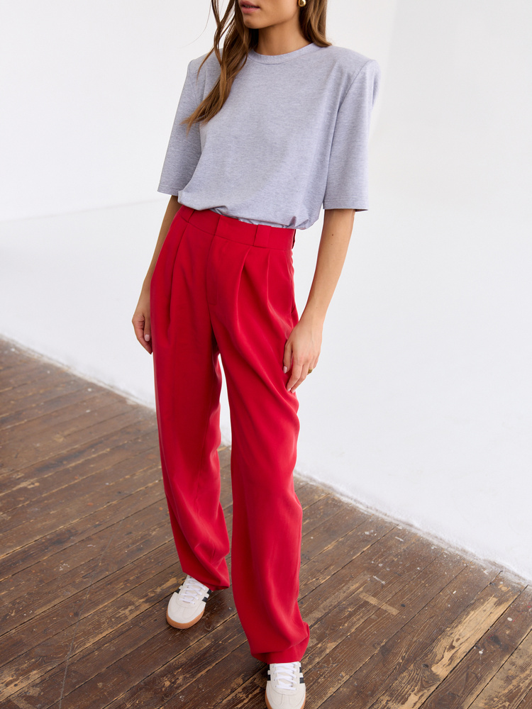 EDIE RED REGULAR PANTS