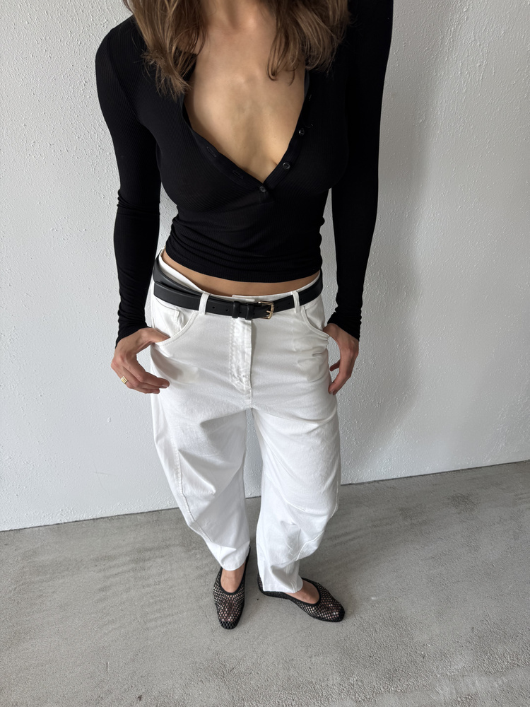 LONGSLEEVE PURE BUTTON BLACK