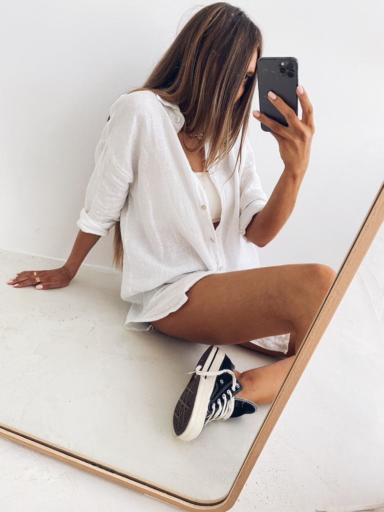 OVERSIZE LINEN SHIRT WHITE