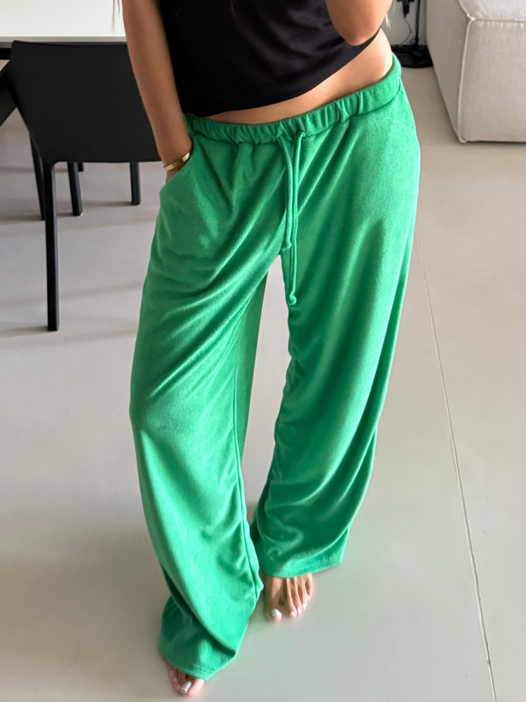 ARLO GREEN FROTTE PANTS