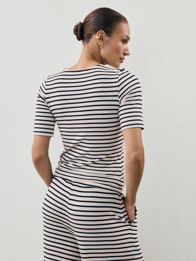 TERRY STRIPES T-SHIRT