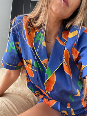 BLUE PAPAYA SHORT PAJAMAS SHIRT