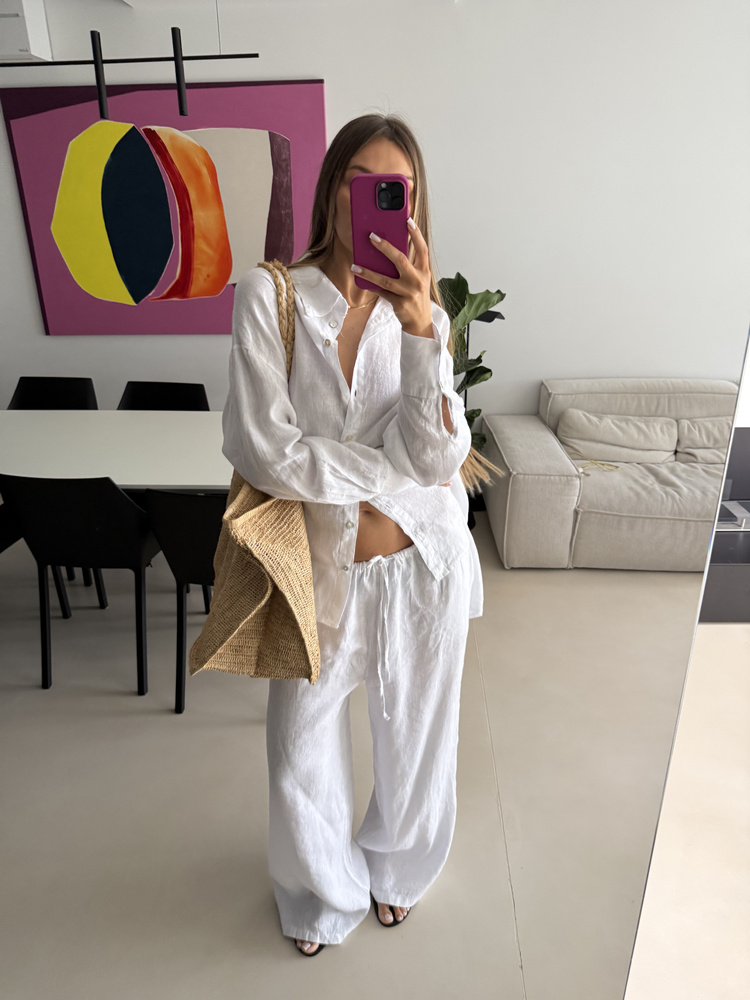 LINEN MAXI SHIRT WHITE