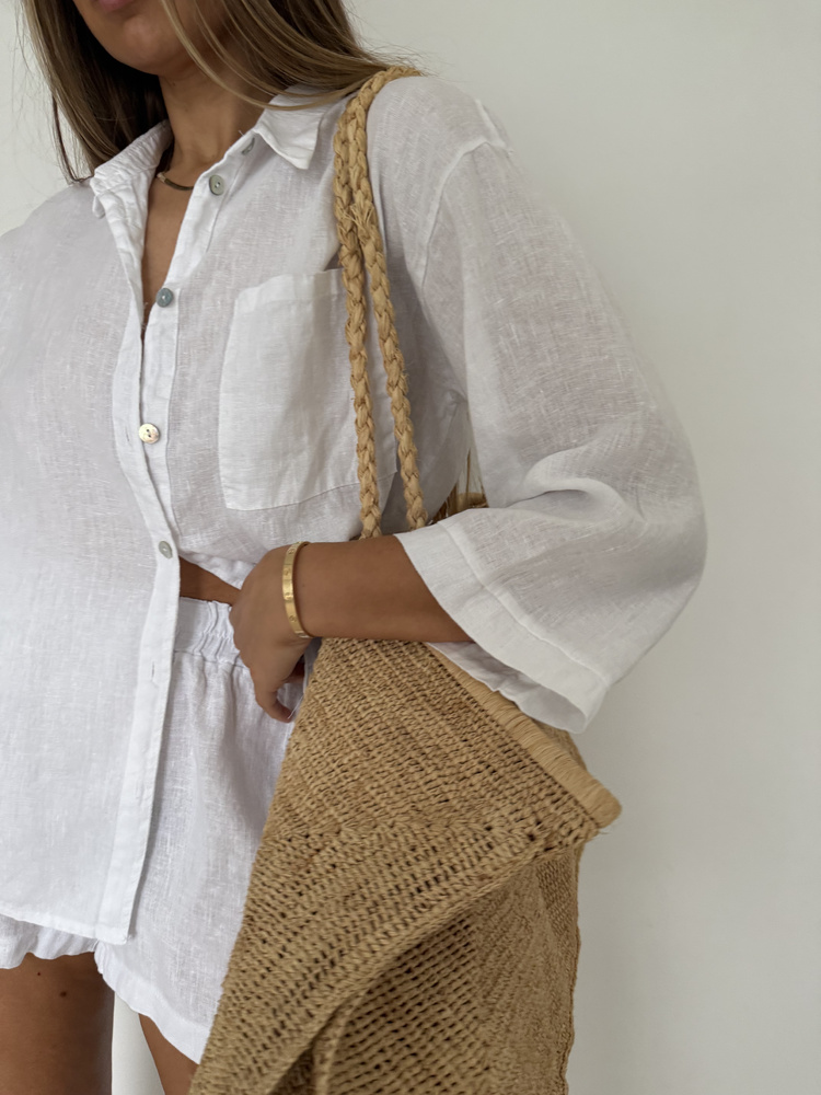 LINEN BOX WHITE SHIRT