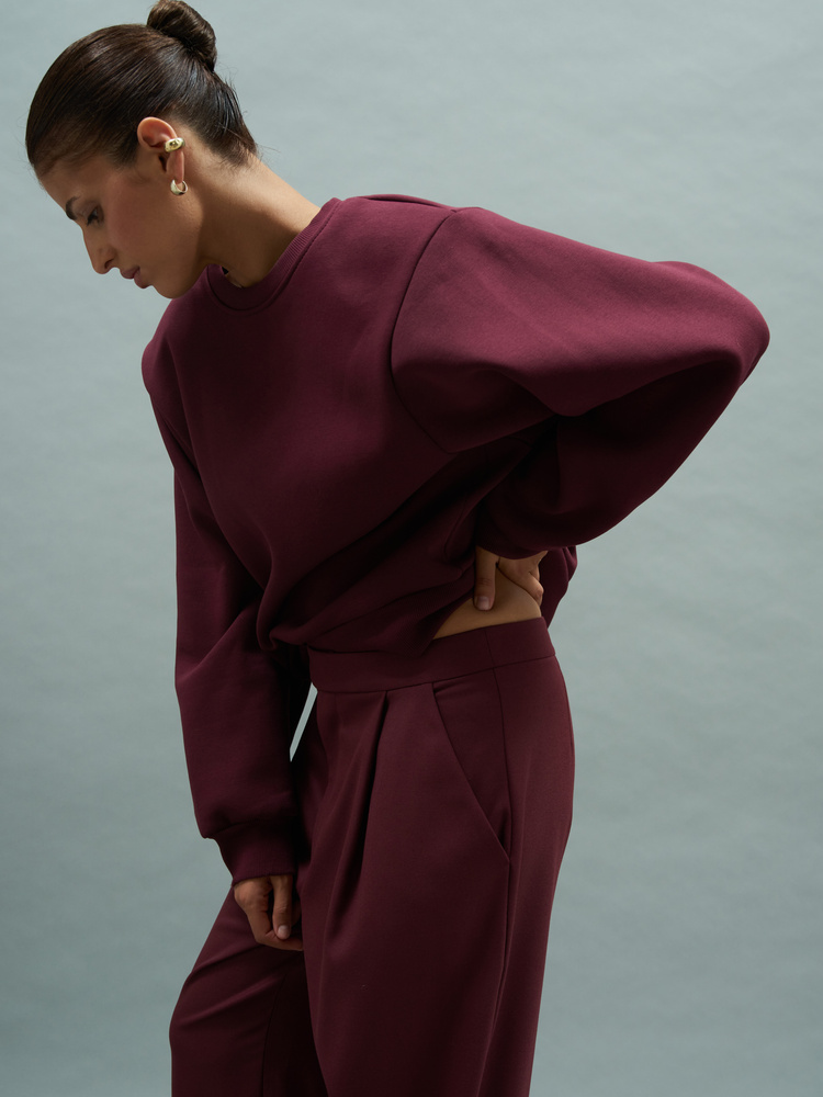 PADDED RED WINE SWEATSHIRT