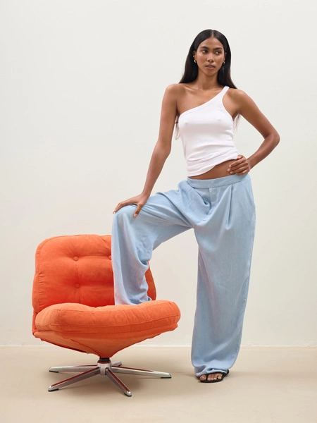 TOP ASYMETRIC RIB WHITE