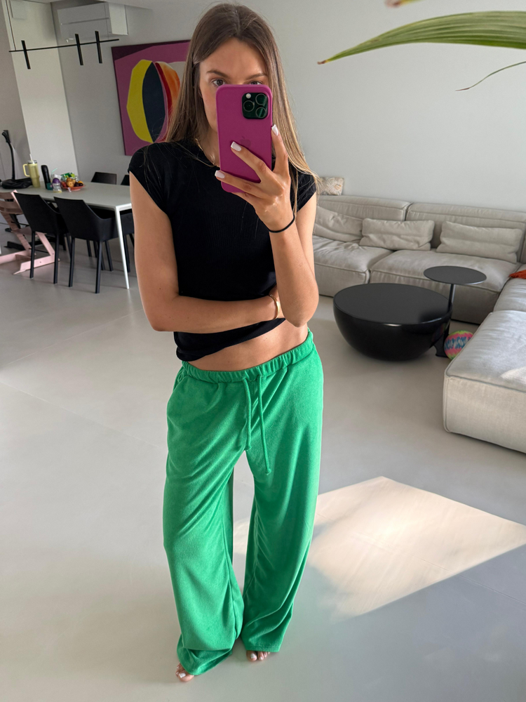 ARLO GREEN FROTTE PANTS