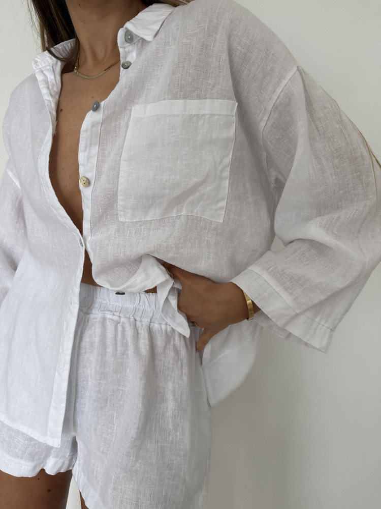 LINEN BOX WHITE SHIRT