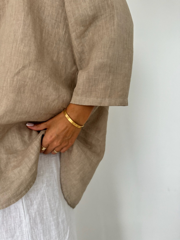 OVERSIZE LINEN SHIRT BEIGE