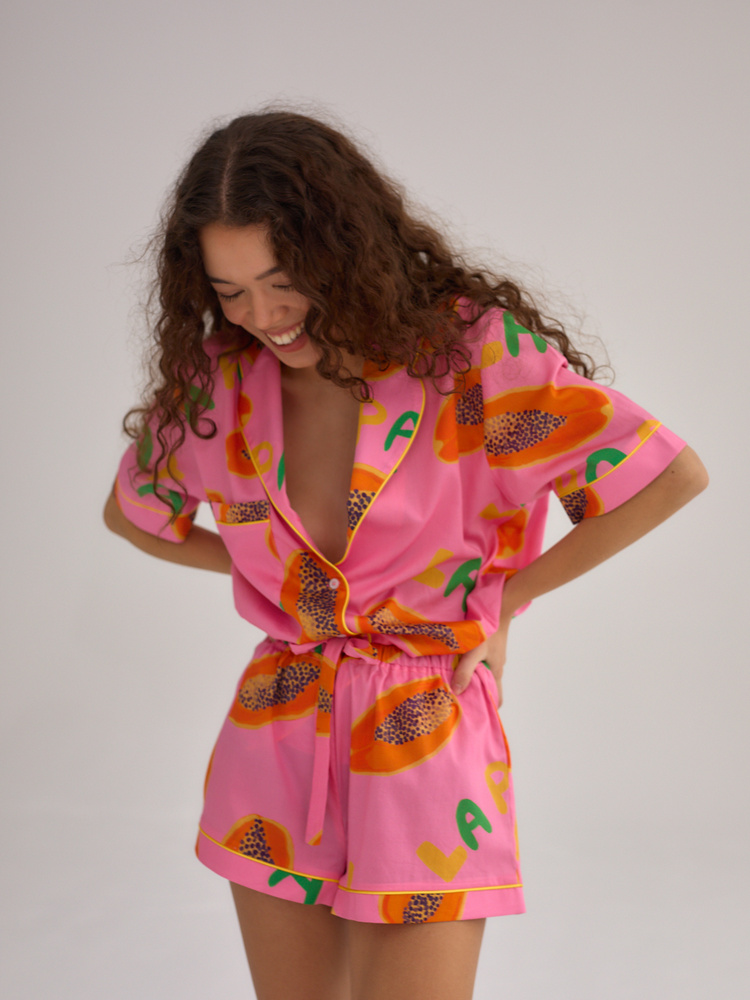 PAPAYA SHORT PAJAMAS SHIRT 