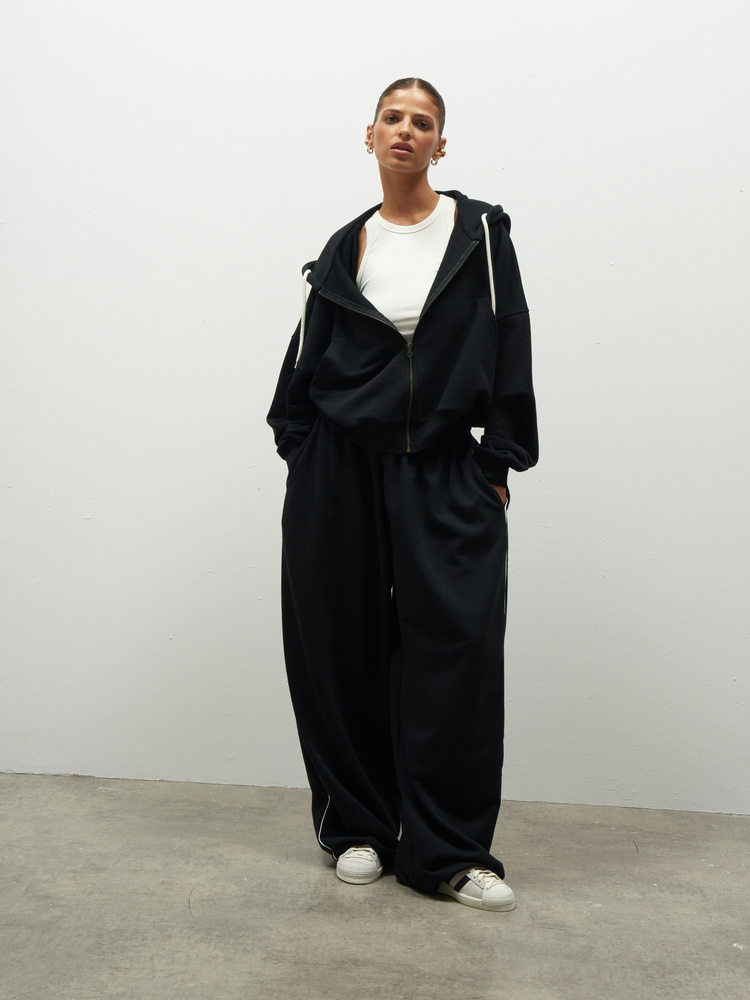 ZIP-UP HOODIE HUNTER BLACK