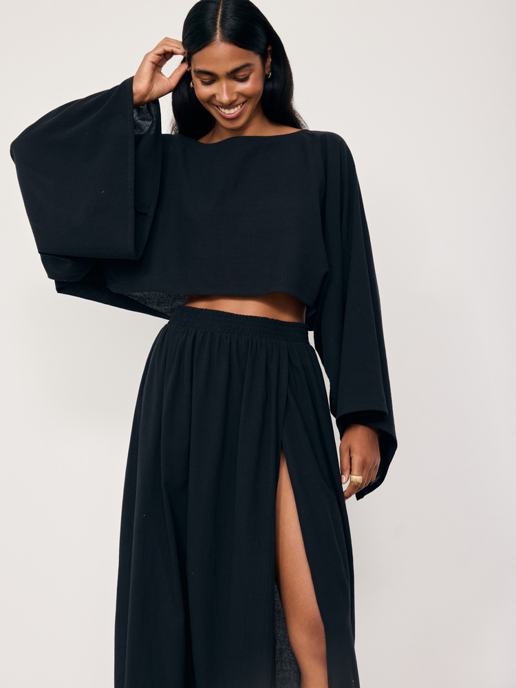 JASMINE BLACK REGULAR SKIRT