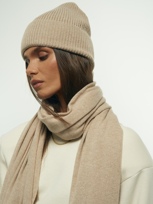 CASHMERE SAND BEANIE
