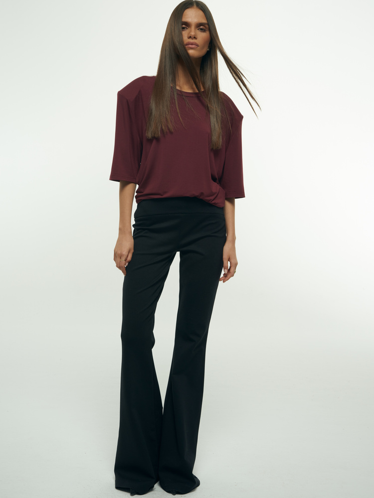 EMI PADDED BURGUNDY T-SHIRT