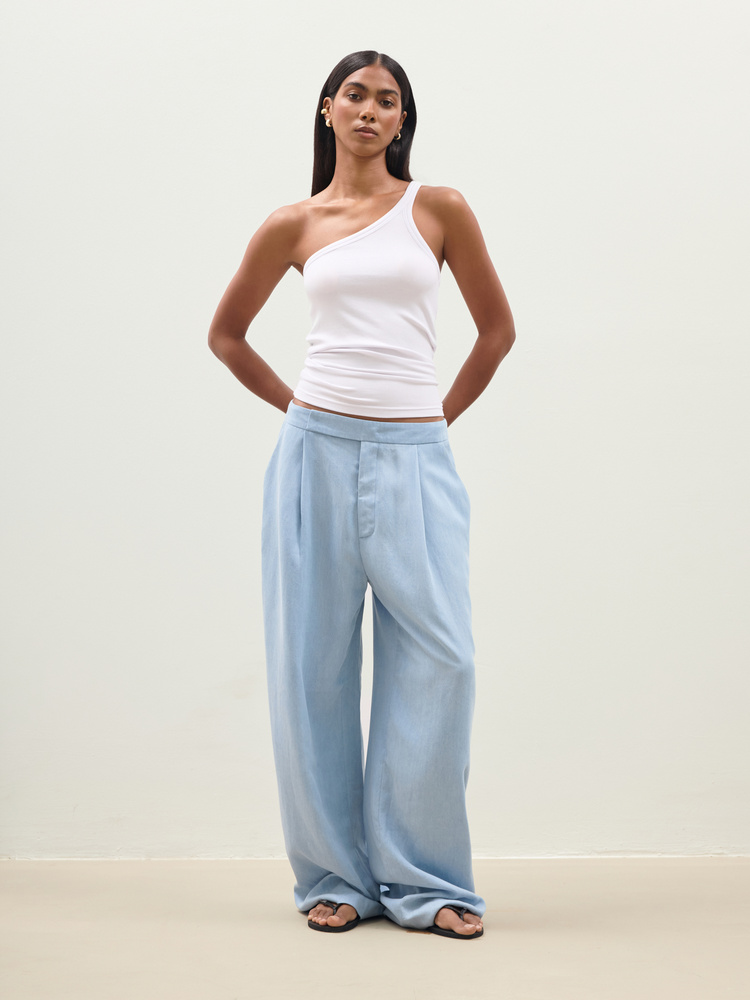 TOP ASYMETRIC RIB WHITE