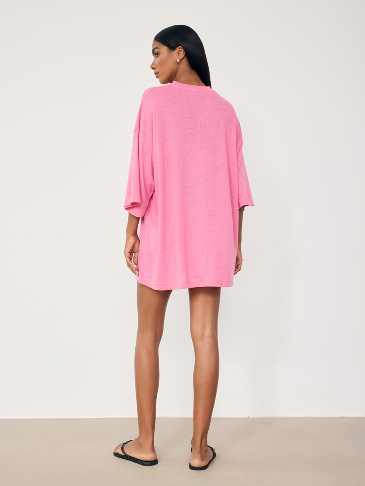 T-SHIRT BOYFRIEND LINEN PINK