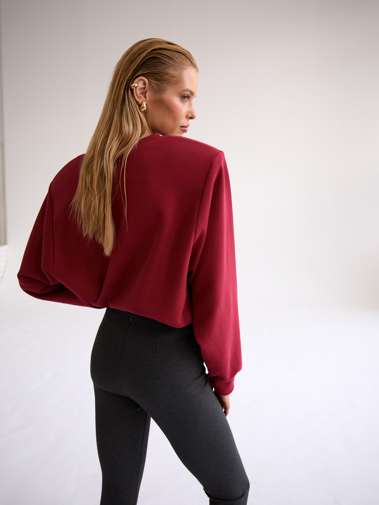 CRANBERRY PADDED SWEATSHIRT