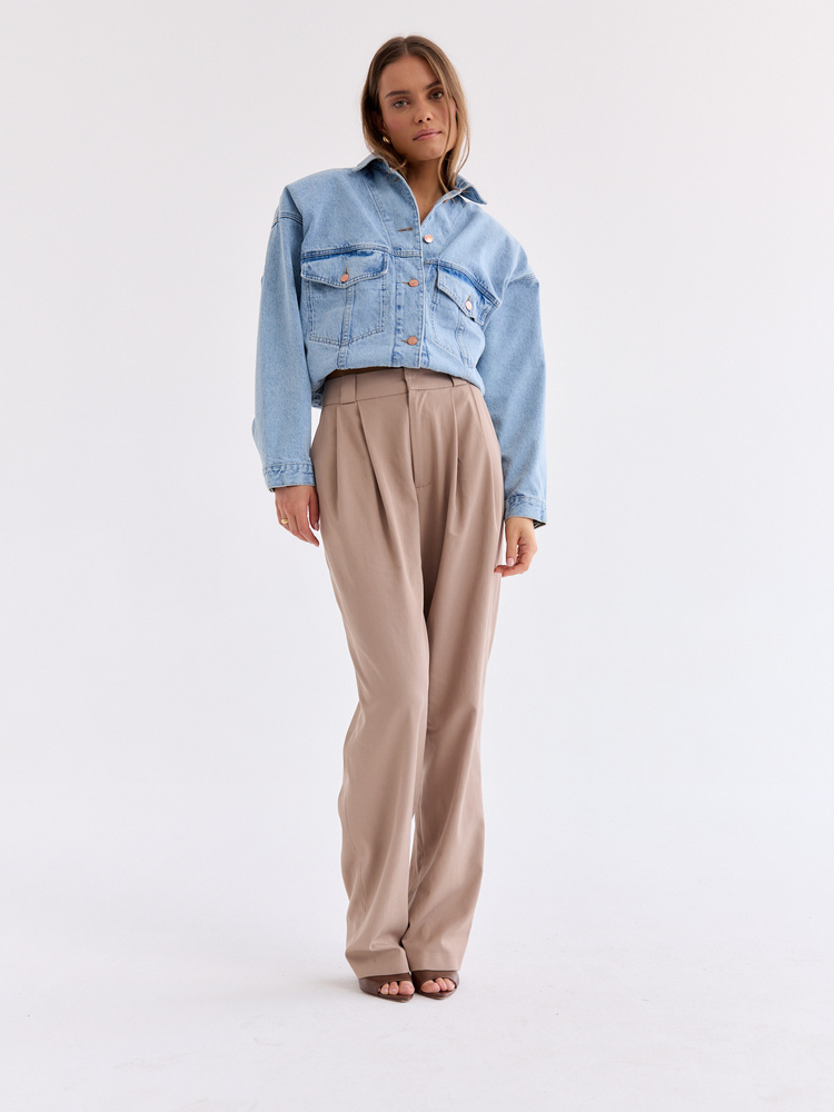 SPODNIE EDIE BEIGE REGULAR