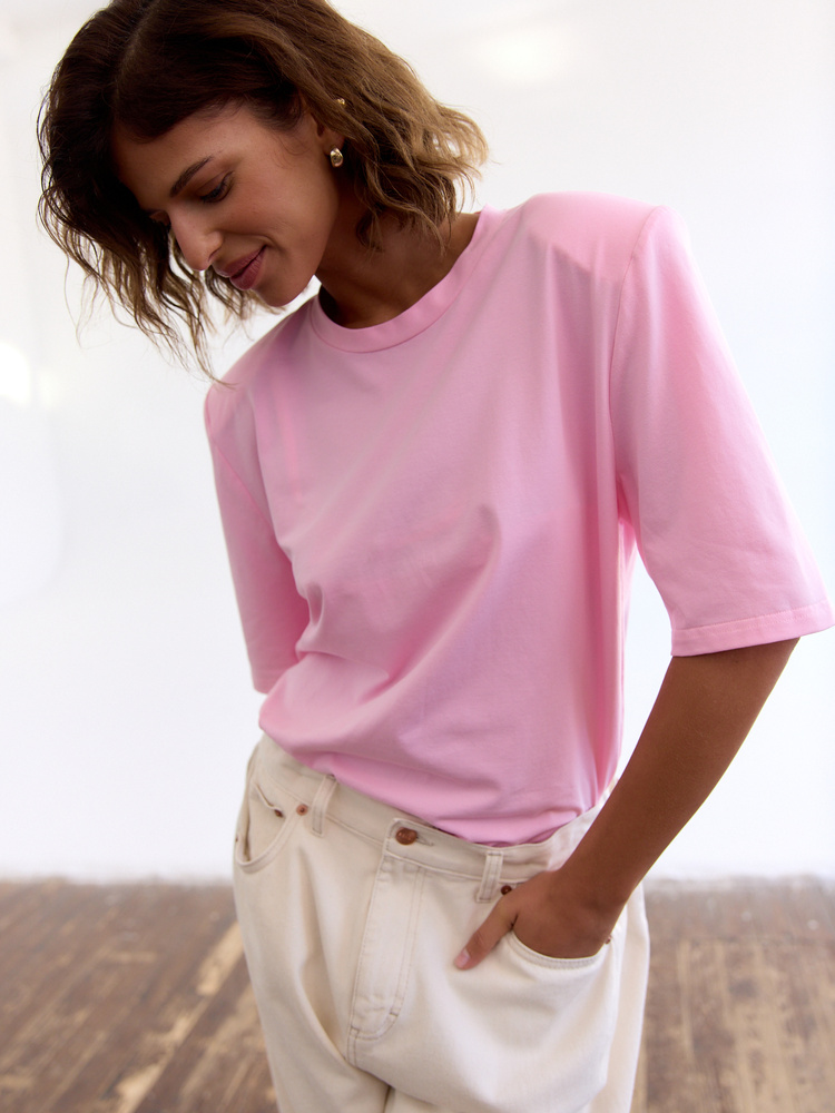 EMI PADDED CANDY PINK T-SHIRT