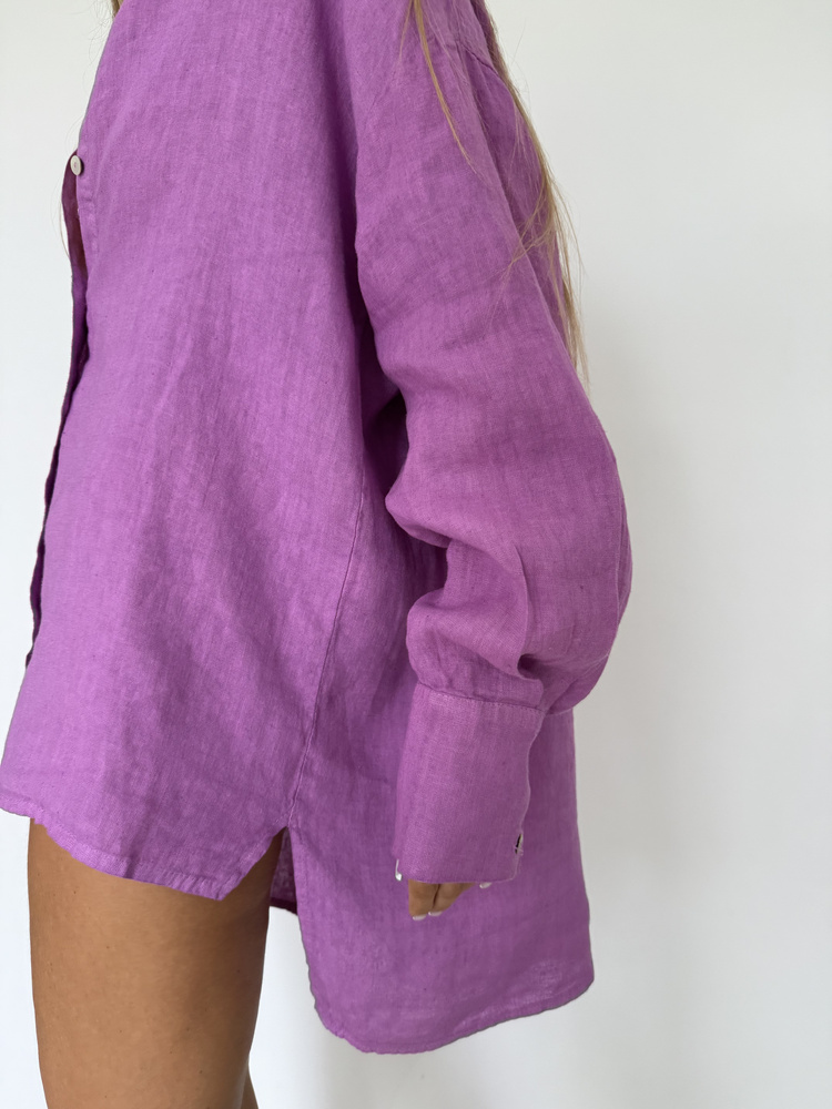 LINEN MAXI SHIRT GRAPE