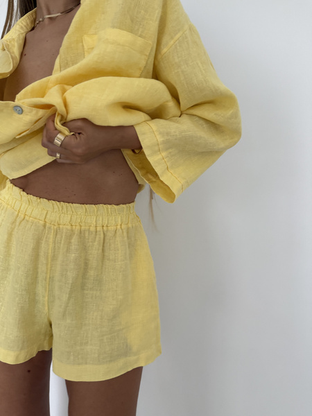 LINEN SHORTS LEMON