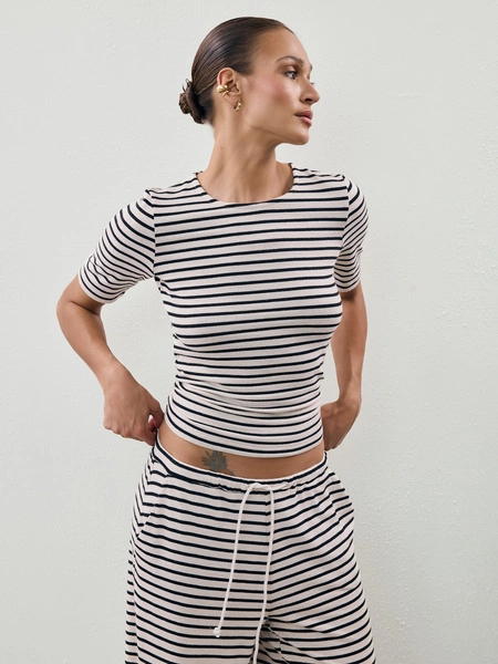 TERRY STRIPES T-SHIRT