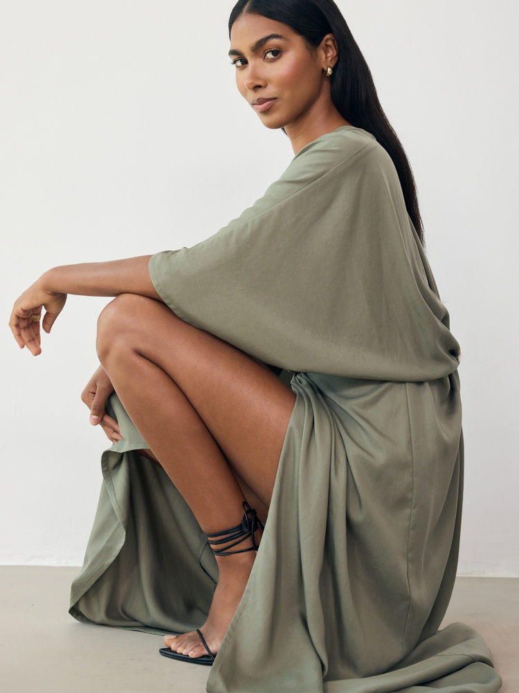 CORA MAXI KHAKI DRESS