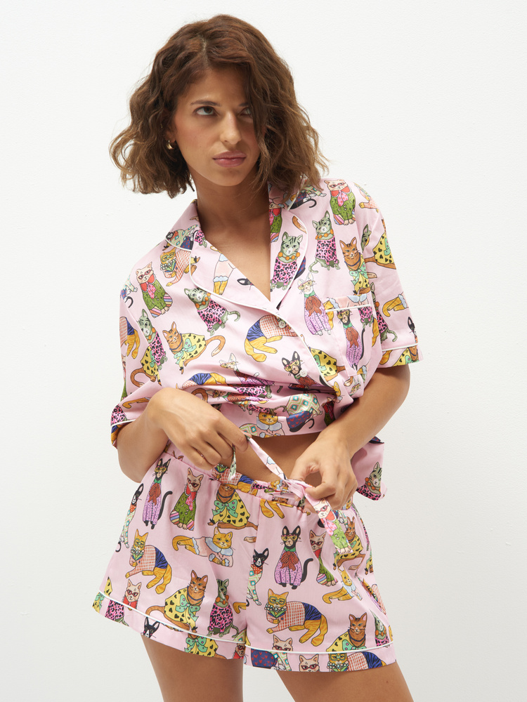 KITTY SHORT PAJAMAS SHIRT 