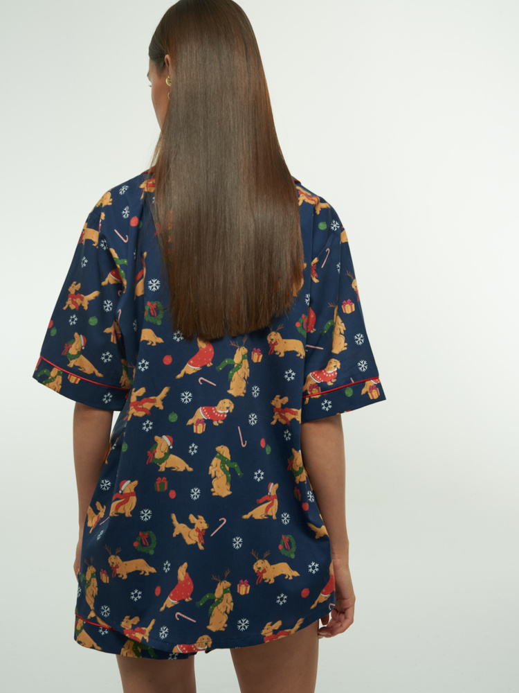 KRÓTKA KOSZULA OD PIŻAMY SANTA'S PUPPY